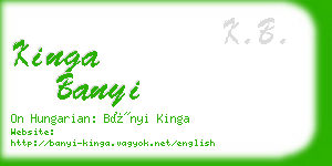 kinga banyi business card